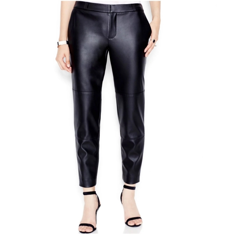 Rachel Roy NWT Vegan Leather Black Pants 8